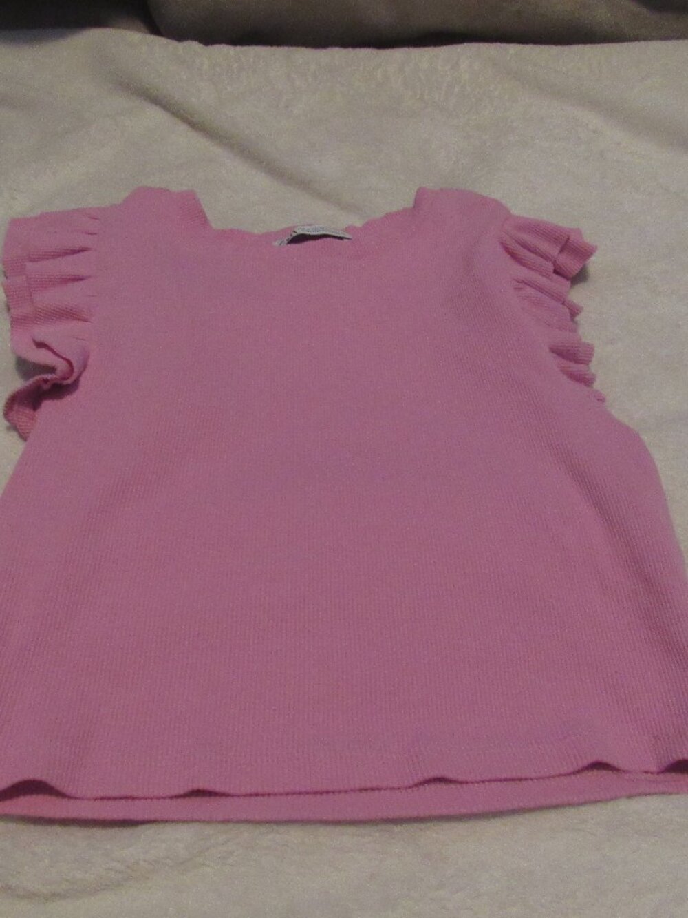 Zara Pink Ribbed Crop Top  Size Medium  USED